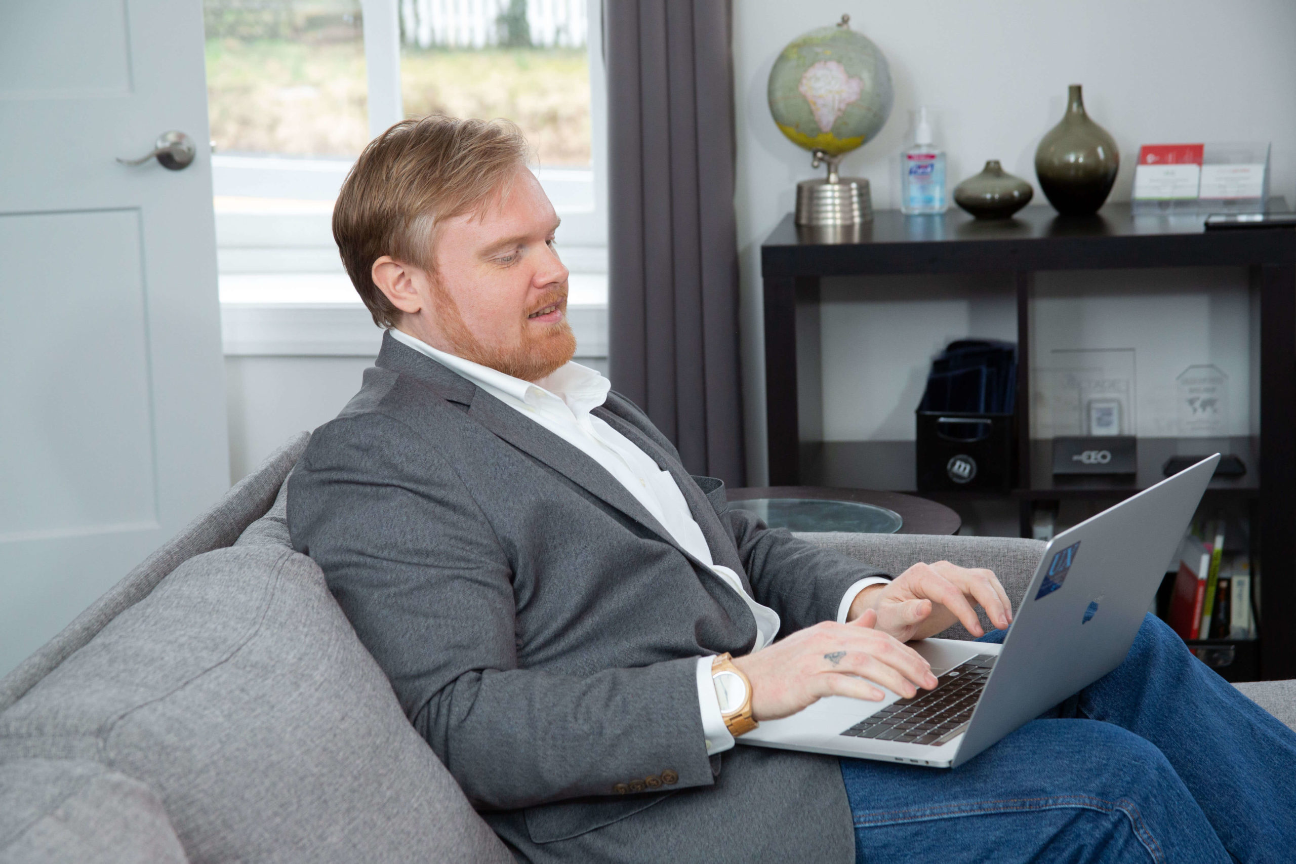 man working on a laptop