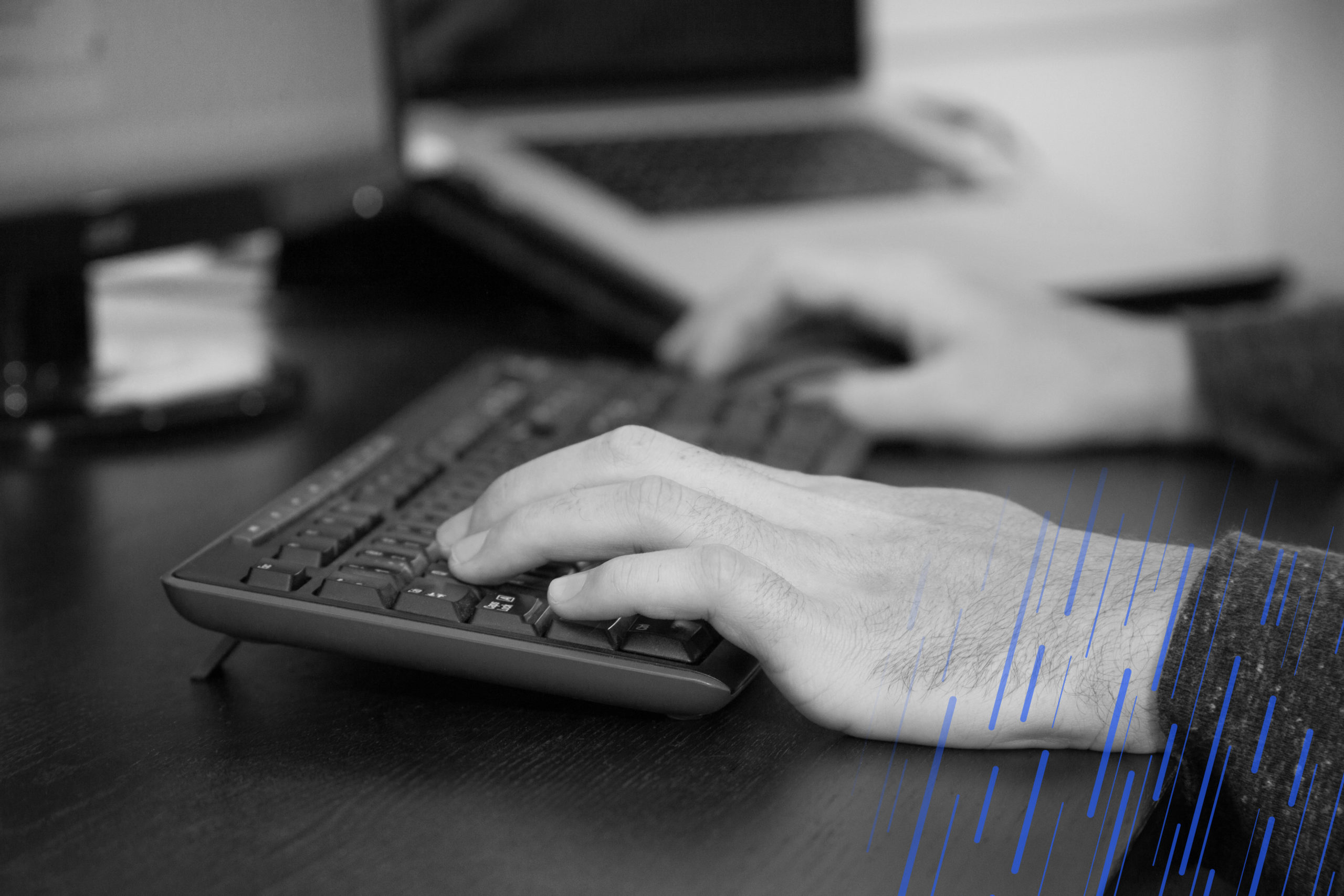 close up of hand on a keyboard