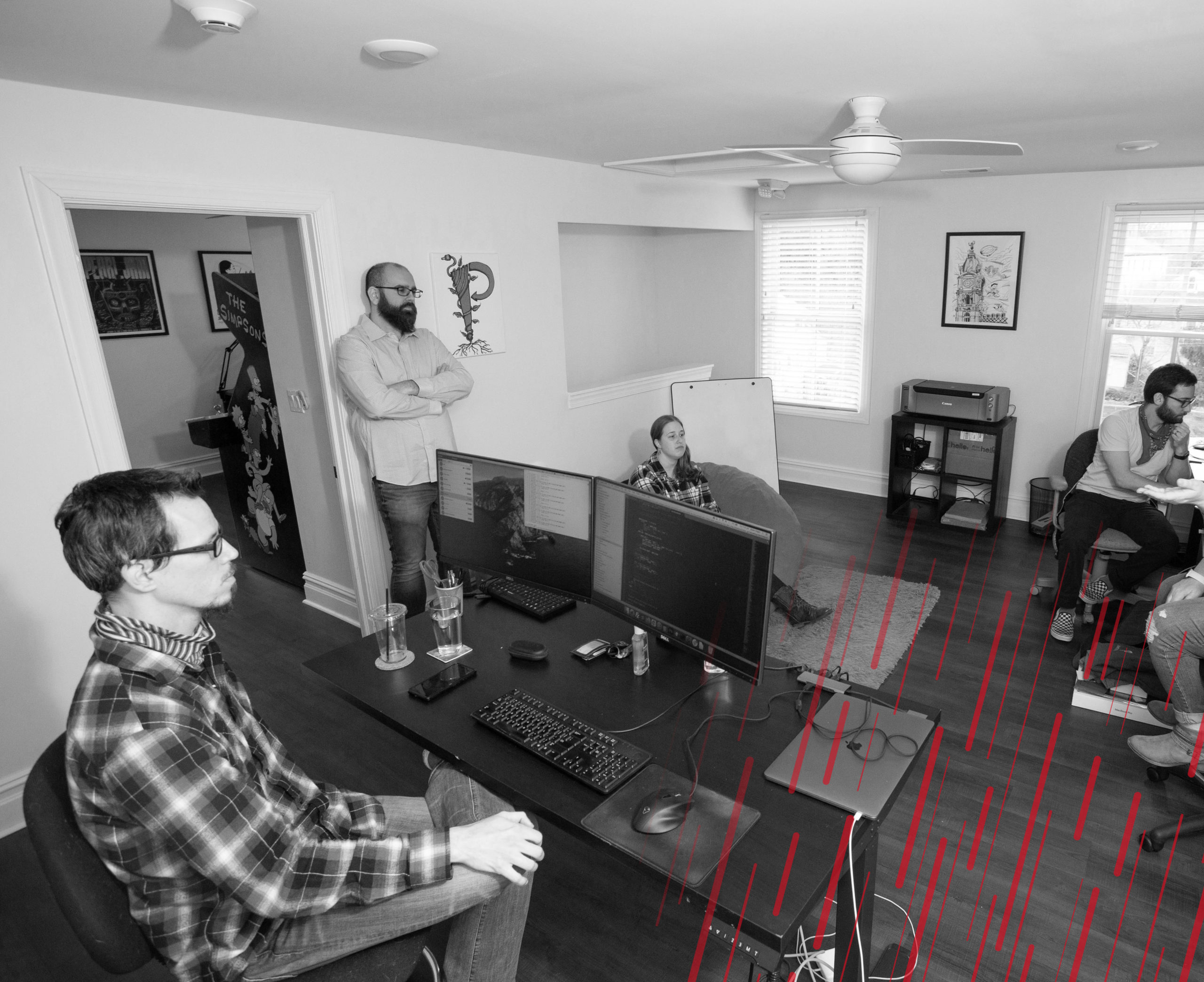 team members meeting in the office