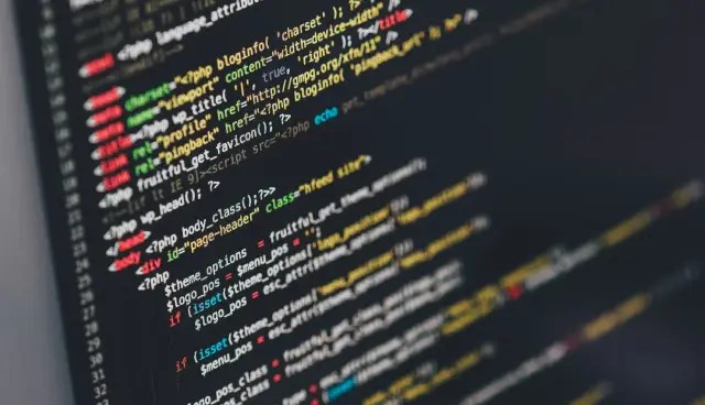 Code on computer screen
